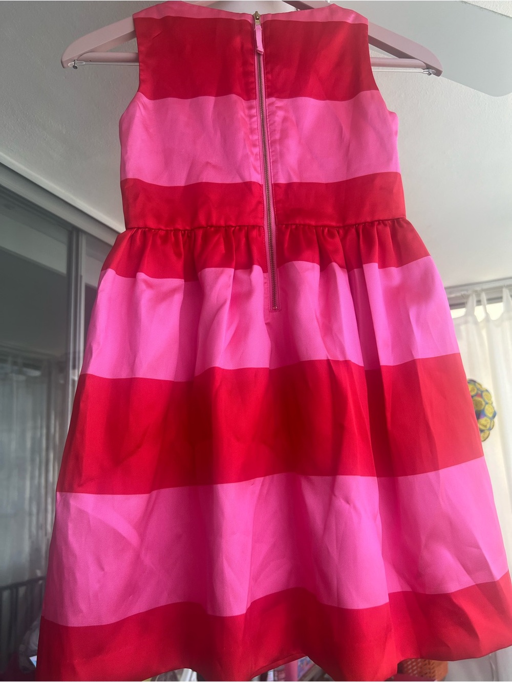 J. Crew Girls' Striped Fit-and-Flare Dress - Pink & Red